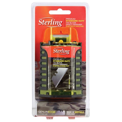 STERLING STANDARD DUTY TRIMMING KNIFE BLADE 911 DISPENSER OF 100